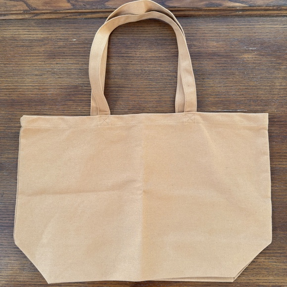 NWOT Sézane Brooklyn Mon Amour gold ochre tan cotton canvas tote limited edition - Picture 2 of 4